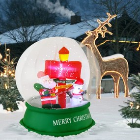 Globo de neve insuflável de Natal de 126 cm com decoração inflável de ventilador de ar leve LED
