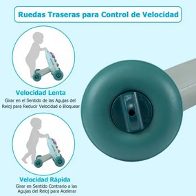 Andador Montessori bebés com Reprodutor Oval Removível Classificador de Formas Maracas Pássaro Deslizante e 2 Giradores Azul