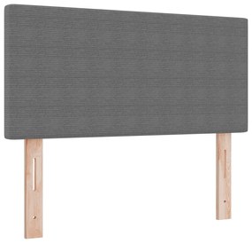 Cama Box Spring com Colchão Cinza 120x200 cm Tecido de Veludo Cotelê