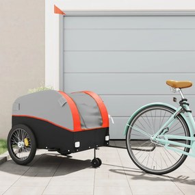 Reboque para bicicleta 45 kg ferro preto e laranja