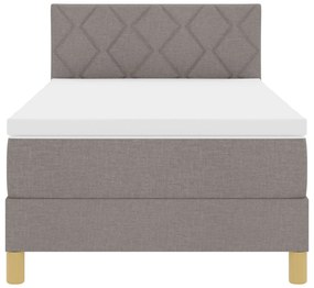 Cama Box com Colchão &amp; LED Taupe 90x190 cm em Tecido
