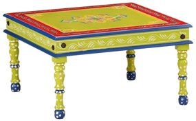 VidaXL Mesa de centro pintada à mão mangueira maciça verde