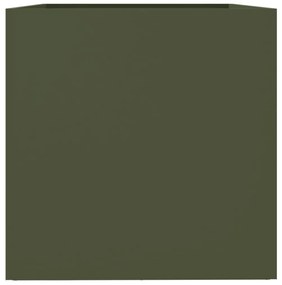 Vaso/floreira 62x47x46 cm aço verde azeitona