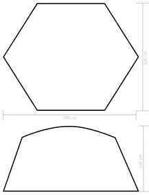 Tenda para piscina 590x520x250 cm tecido azul