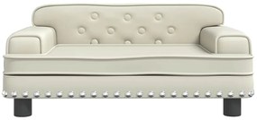Sofá infantil 70x45x30 cm couro artificial cor creme