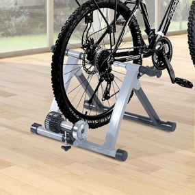 HOMCOM Rolo de Treinamento Magnético para Bicicleta Ciclotreinador Dobrável 54,4x 47,2,x39,1cm Prata e Preto
