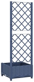 Vaso/floreira jardim c/ treliça 40x40x121,5 cm PP cinzento azul