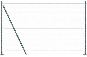 Cerca Hexagonal vidaXL Verde 1,5x10 m Aço