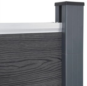 Conjunto de painéis de vedação 353x186 cm WPC cinzento