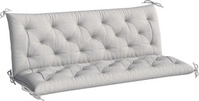 Outsunny Almofada para Banco de Jardim com Encosto Enchimento Espesso e Fitas de Fixação para Interior e Exterior 150x98x8 cm Cinza | Aosom Portugal