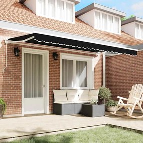 Toldo Retrátil Manual Preto 400x200 cm