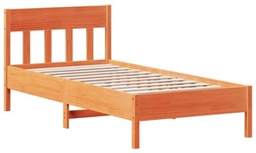 Cama sem colchão 90x200 cm pinho maciço castanho-mel