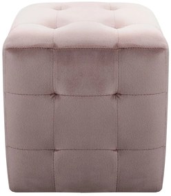 Mesas de cabeceira 2 pcs 30x30x30 cm veludo rosa