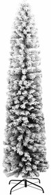 Árvore de Natal artificial fina com neve 240 cm PVC verde