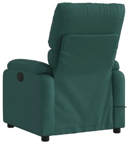 Poltrona de massagens reclinável tecido verde-escuro