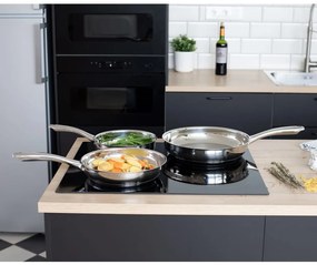 443552 Livoo Conjunto de frigideiras 3 pcs aço inoxidável prateado