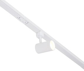 Sistema trilho monofásico com 3 focos e luminárias suspensas branco - Cavalux Jeana Moderno