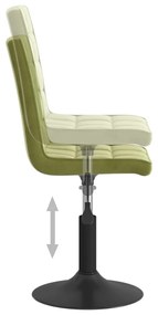 Cadeiras de jantar giratórias 2 pcs veludo verde-claro