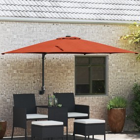 vidaXL Guarda-sol de Braço Articulado Terracota Poliéster Grande