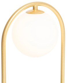 Candeeiro de mesa art déco dourado com vidro branco - Isabella Art Deco,Design