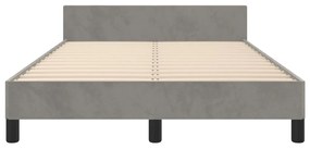 Estrutura de cama sem colchão 120x200 cm veludo cinzento-claro