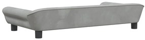 Sofá infantil 100x50x26 cm veludo cinzento-claro