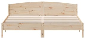 Cama sem colchão 200x200 cm madeira de pinho maciça