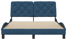 Estrutura de cama sem colchão 140x200 cm tecido azul