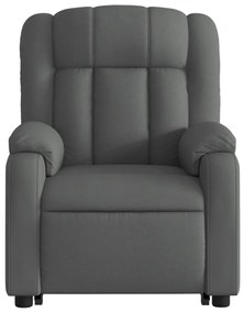Poltrona elevatória de massagens tecido cinzento-escuro