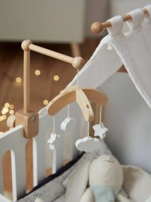 Mobile em madeira, para cama de boneca branco