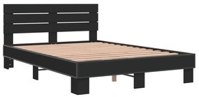 Estrutura de cama 120x200 cm derivados de madeira/metal preto