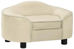 vidaXL Sofá para cães 67x47x36 cm pelúcia cor creme