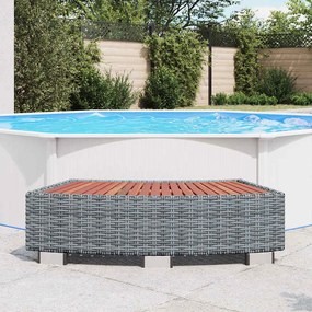 Degrau para spa em vime 92x45x25 cm cinzento