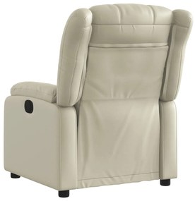 Poltrona reclinável couro artificial cor creme