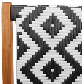 Cadeiras de Jardim 2 pcs Preto e Branco 76x67x73 cm Madeira Sólida de