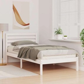 Estrutura da Cama Branco 75 x 190 cm Madeira de Pinheiro Sólido