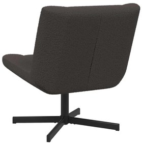 Cadeira de Acento Cinza Escuro Tecido com Base de Metal Médio