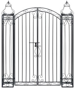 vidaXL Portão de jardim ornamental 122x20,5x160 cm ferro forjado