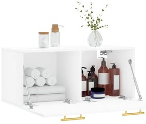 Armário de parede 80x36,5x35 cm derivados de madeira branco