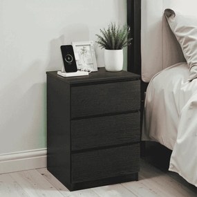 Conjunto de 2 mesas de cabeceira 35 x 40 x 59 cm modernas com 2 tomadas CA e 2 portas USB Pretas