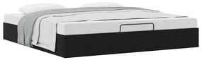 Estrutura de cama otomana sem colchão 180x200 cm veludo preto