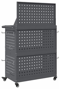 Carro de Ferramentas com prateleira com roda Antracite 65 x 35 x 111 c