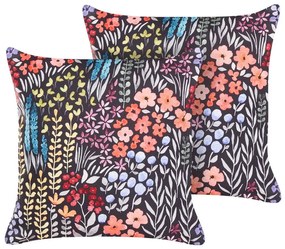 Conjunto de 2 almofadas de exterior com motivo floral multicolor 45 x 45 cm CASTELARO Beliani