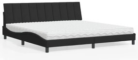 vidaXL Cama com colchão 200x200 cm veludo preto