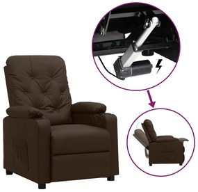 Poltrona elevatória couro artificial castanho