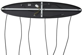 Candeeiro suspenso preto com vidro âmbar, fumê e transparente 6 luzes - Elena