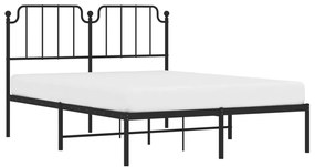Estrutura de cama com cabeceira 140x190 cm metal preto