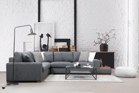 Sofá de Canto "Loop" – Cor Antracite – Medidas 282 cm x 323 cm x 95 cm