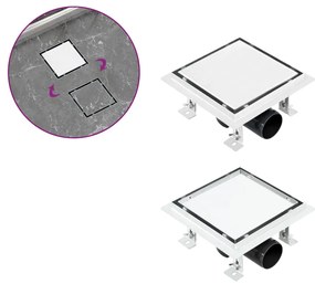 Ralo chuveiro tampa plana/inserção ladrilho 15x15 cm aço inox.