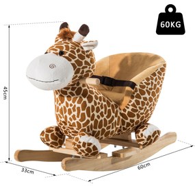 ® Cavalito de Baloiço bebé +18 meses Cadeira de Baloiço de Girafa 60x33x45cm